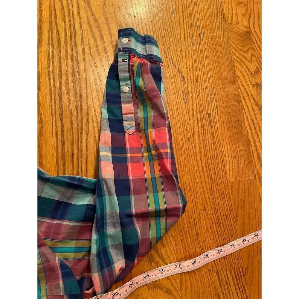 *3/$15 Tommy Hilfiger Men's L Plaid Long Sleeve Button-Up Shirt Multicolor - Picture 5 of 8